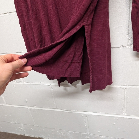 J. Jill Maroon Pima Cowl Neck Tunic Long Sleeve Top Womens Large - Picture 2 of 7